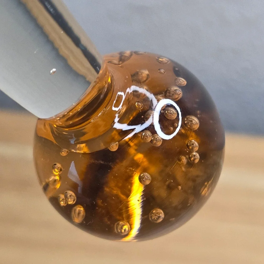 7 Controlled Bubble Base Hand Blown Art Glass Bud Vases Multicolor Mid Century